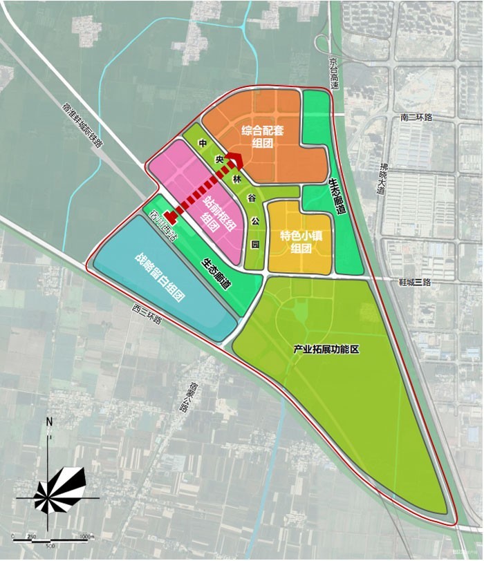 淮宿蚌城際鐵路宿州西站片區概念性規劃及城市設計草案公示公告