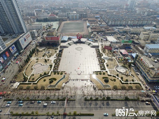 宿州市二中广场区域航拍实景